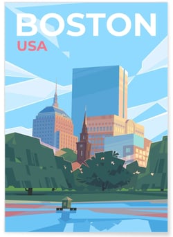 Affiche ville Boston | A3 : 29,7x42cm
