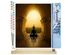 Peinture par Numéro Figured'Art - Bouddhisme en Asie - Kit de Loisir Créatif DIY Numéro d'Art Complet - 40x50cm toile roulée + châssis en bois à monter