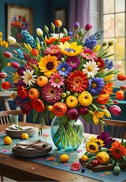Puzzle 1000 pièces - Colourful Bouquet - Bluebird Puzzle