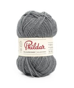 Pelote de laine à tricoter SUPER BABY - 25GR - Phildar - certifié Oeko-Tex Gris chiné moyen