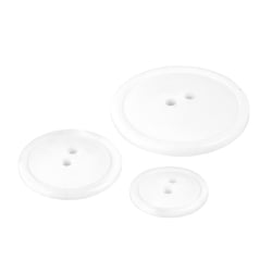 Lot de 3 boutons ronds 2 trous classique blanc