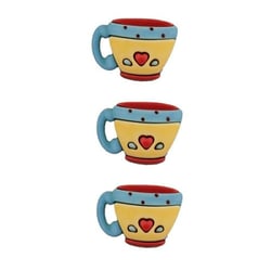 3 boutons fantaisies scrapbooking décoration couture TASSE