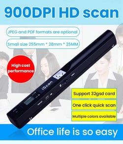Scanner À Plat Portable Windows Mac Os Scanneur A4 LED Pdf Jpg Tf USB 2.0 Bleu + SD 4Go YONIS