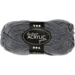 Pelote de laine acrylique Fantasia, L : 80 m, gris, 50 gr/ 1 boule
