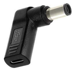 Adaptateur de Charge USB-C coudé vers Ordinateur Portable DELL 7,4 x 5,0mm, Noir