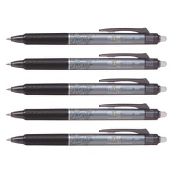 Lot de 5 stylos roller rétractables Frixion Ball Clicker 0,50 mm Pilot - Noir