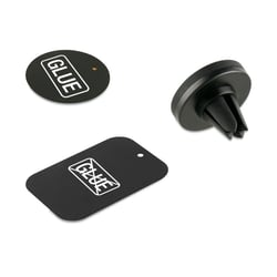 Muvit Support Voiture Universel Magnétique avec Deux Plaques Adhésives Noir