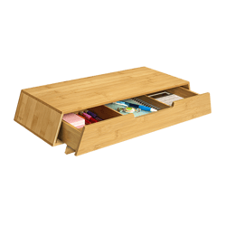 Support réhausseur d'écran avec tiroirs de rangement en bambou - CEP