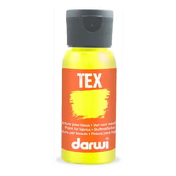 Peinture pour tissus - Jaune fluo - Opaque - Peinture à l'eau - Tex - Darwi - 50ml