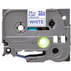 Brother - Cartouche ruban Etiqueteuse Brother 24mm Bleu sur blanc Tze-253