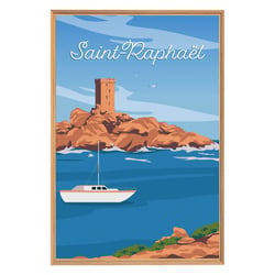 Tableau mural encadré illustration le Dramont 65x97 cm