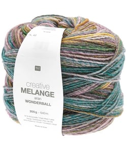 Pelote de laine Creative Melange Aran Wonderball - 200 GR - Rico Design 17 Mauve/pétrole multicolore