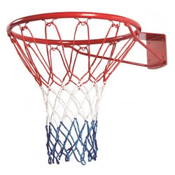 Anneau de basketball mural avec filet et fixations - panier, cerceau - jeu sport plein air