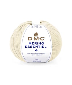 Pelote de laine Merino Essentiel 4 - DMC - Certifié Oeko-Tex 880 Ecru