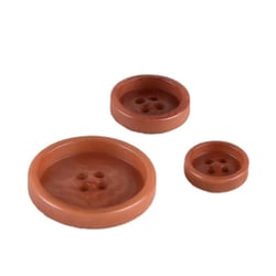 Lot de 3 boutons corozo 4 trous Marron Havane