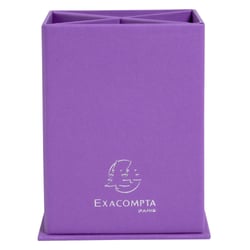 Pot à crayons carré 4 compartiments carton Teksto - Violet - x 8 - Exacompta