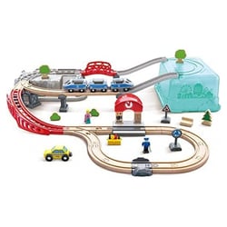 Coffret de train city deux en un - Hape - Aqua