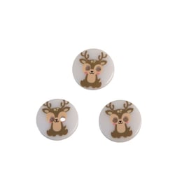 Bouton 2 trous enfant cerf