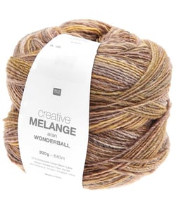 Pelote de laine Creative Melange Aran Wonderball - 200 GR - Rico Design 20 Olive Mix multicolore