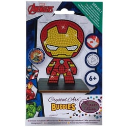 Kit DIY Crystal Art - Crystal Art - Figurine Iron Man - 11 cm - Support en bois - Pour enfants à partir de 8 ans