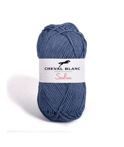 Fil de coton et Acrylique à tricoter ou crocheter SALSA - Cheval Blanc 28 Bleu