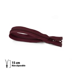 Fermeture éclair Z53 - moulée 6mm Non séparable - 15 cm