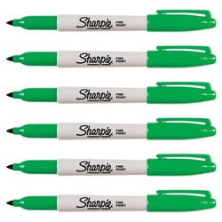 Marqueur permanent - Pointe ogive 1,0 mm - SHARPIE - Vert - Lot de 6