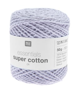Coton à tricoter ou crocheter Essentials Super Cotton DK - Rico Design 17 Violet Lilas Clair