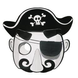 MégaCréa DIY - Masque enfant 3D carte forte capitaine pirate à colorier et à monter