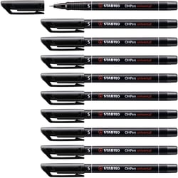 Lot de 10 feutres pour transparents permanents pointe superfine - STABILO - Noir