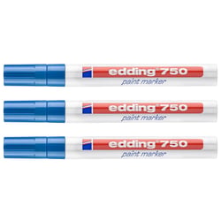 Lot de 3 marqueurs peinture permanents - EDDING - Pointe 2-4 mm - Bleu
