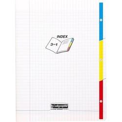 Cahier - Index - 3 en 1 - 17x22cm - Grands carreaux - 96 pages - Couverture polypro - Sans spirale - Clairefontaine