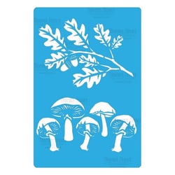 Pochoir plastique souple réutilisable 18,5 x 14,5 cm Fabrika Decoru CHAMPIGNON GLANC 227