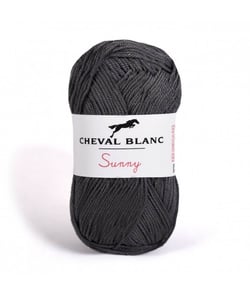 Pelote de coton à tricoter SUNNY UNI - Cheval blanc - PPSC 30 Gris