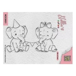 Tampon transparent scrapbooking Nellie's choice ELEPHANT ANNIVERSAIRE 021