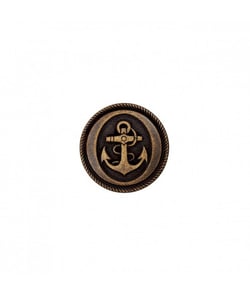 Carte de 2 boutons métal à queue ancre marine 22mm - Prym Marron (LAITON VIEILLI)