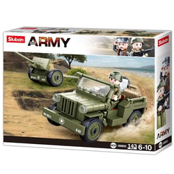 Army WWII - Jeep alliée avec canon anti-aérien