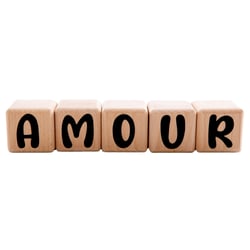 5 cubes bois lettres noires - prénom bébé cadeau naissance