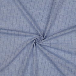 Tissu Coton fil teint rayé Lurex Bleu ciel