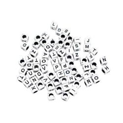 MégaCréa DIY - Perles lettres carrées noir blanc 0,6 cm 345 pièces
