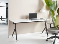 Bureau pliable Panneau de particules mélaminé (MFC) Blanc BENDI - Beliani