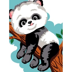 LUC - Kit Canevas Blanc Panda 20x25 cm 100% Coton