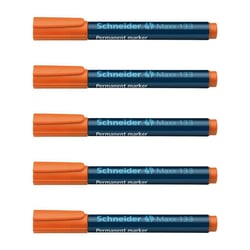 Lot de 5 marqueurs permanents pointe biseautée 1+4 mm - SCHNEIDER - orange - Maxx 133