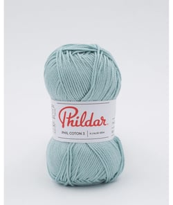 Fil coton à tricoter PHIL COTON 3 - Phildar - PPSC - certifié Oeko-Tex Menthol bleu