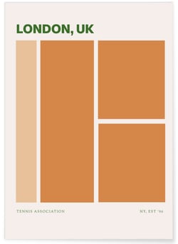 Affiche Tennis London – Poster Vintage Court de Tennis | A3 : 29,7x42cm