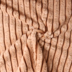 Tissu Fausse fourrure côtelé Ophélia sur fond Beige nougat - Au mètre