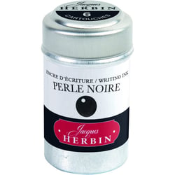 6 cartouches d'encre - Perle noire - Pour stylos plume et roller - Herbin