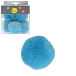 Lot de 5 petits pompons 5cm Turquoise
