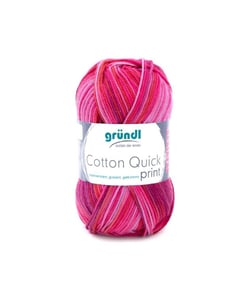 Fil de Coton à tricoter COTTON QUICK PRINT - PPSC - Gründl 235 Rose