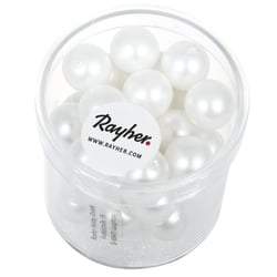 Perles en verre Renaissance, dépolies, 1, blanc neige, boîte 35 pces